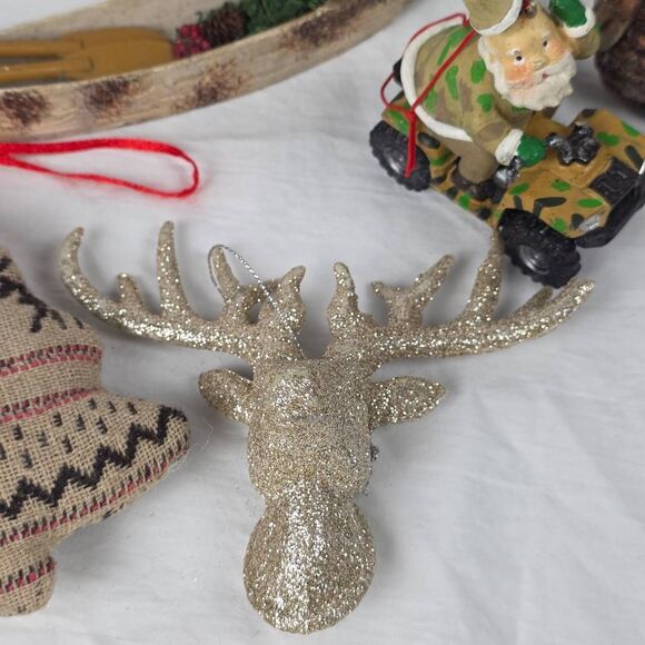 Rustic Cabin Christmas Ornaments Lot Deer Owl Canoe Set - Picture 8 of 8